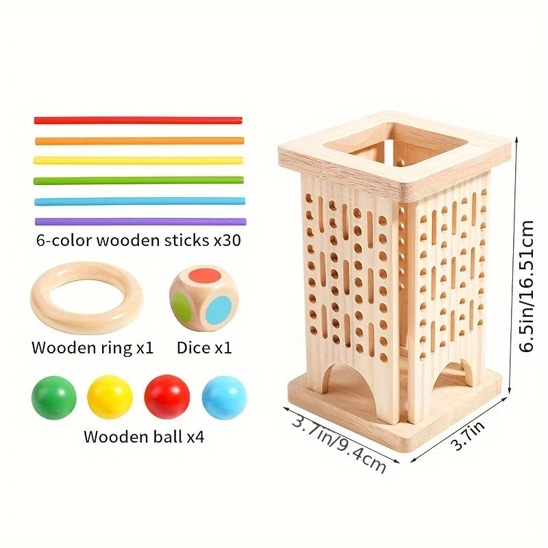 Brinquedo Educativo de Madeira | Jogo Interativo Pais e Filhos | Treino de Lógica e Coordenação Motora | Presente Criativo para Crianças 3+ Anos